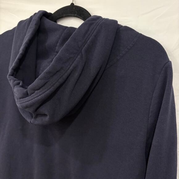 H&M Basics Full Zip Hooded Sweatshirt Womens Medium Navy Blue Minimalist Classic - Picture 6 of 6